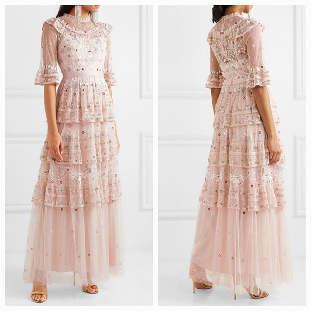 Needle & Thread Eden Tiered Embellished Tulle Gown - Picture 1 of 11
